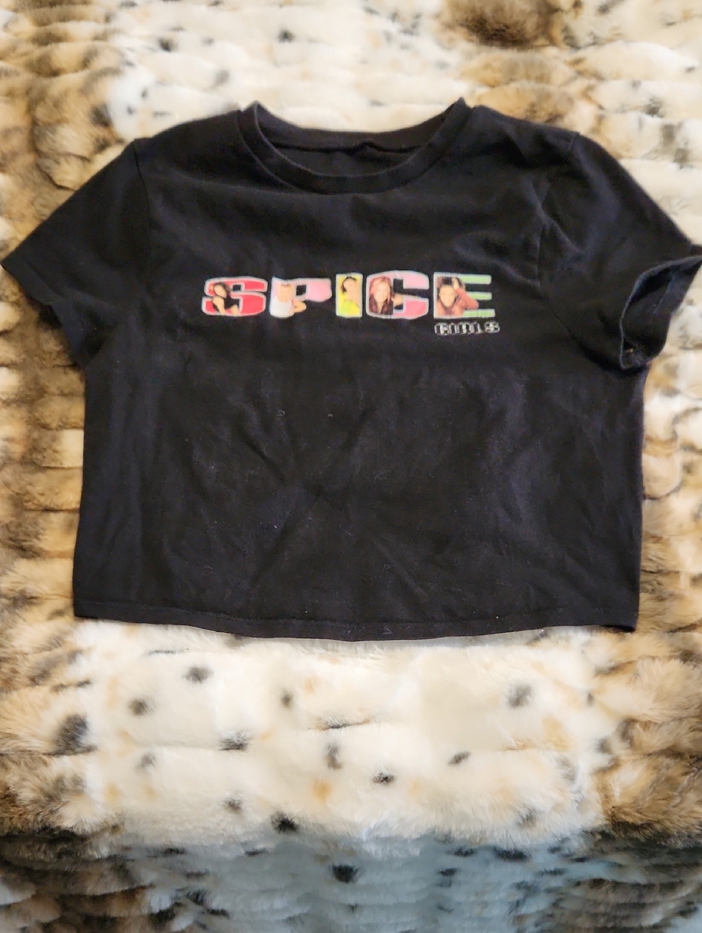 Vintage Y2K Spice Girls Black Cropped Tee